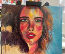 Vibrant Colourful Portrait Acrylic Painting on Canvas - 40x50cm