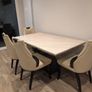 Large marble effect Dining table with 4 cream chairs Image 10
