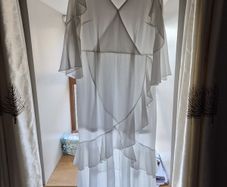 White Sheer Frilly Maxi Summer Dress XL