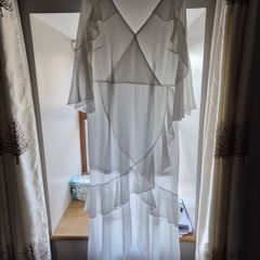 White Sheer Frilly Maxi Summer Dress XL