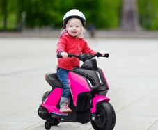 6V Kids Electric Motorbike Ride On Toy w/ Music Headlights Safety Training Wheels for Girls Boy 2-4 Years Pink