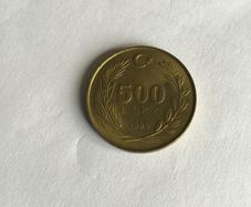 1990 Turkey coin 500 Lira