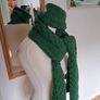 Beautiful Aran Woollen Mills Kelly Green Scarf & Matching Headband Image 4