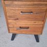 Solid Teak Vintage Style Bedside Drawers Image 2