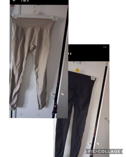 2 pairs leggings say aize m but they look like size 8 to 10
