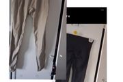 2 pairs leggings say aize m but they look like size 8 to 10