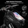 Bike Frame Bag, Bicycle Handlebar Bag, Water-Resistant Top Tube Pack Mobile Phone Pouch for Smart Phones up to 6.8 inches with TPU Sensitive Touchscreen for Mountain, Racing and E-Bikes 1.7L Image 3