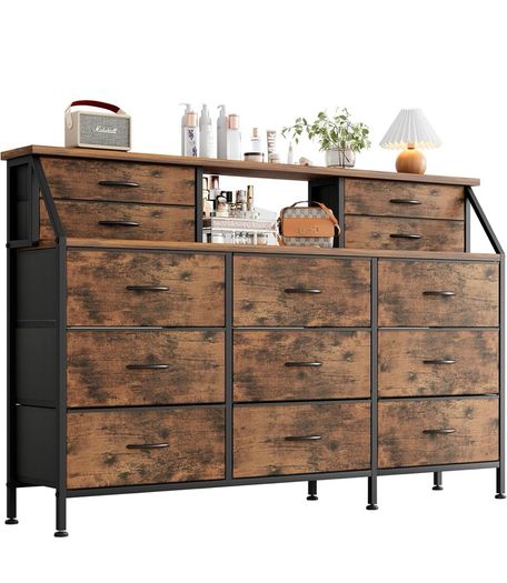 Dresser for Bedroom with 13 Drawers, 55 inch Wide Chest of Drawers