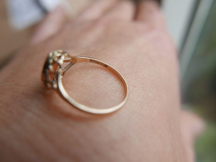 Vintage 9c Yellow Gold 375 Framed Cameo Ring 1,1g