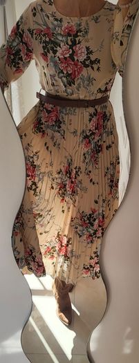 SHEIN floral pleated midi Sz L ( Fit 14-16UK)