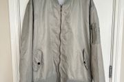ASSTSERIES Mens 3XL Grey Nylon Bomber Jacket