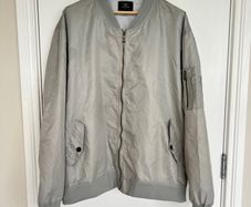 ASSTSERIES Mens 3XL Grey Nylon Bomber Jacket