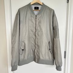 ASSTSERIES Mens 3XL Grey Nylon Bomber Jacket