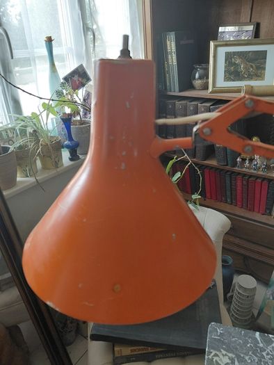 Vintage orange architect lamp heavy base works