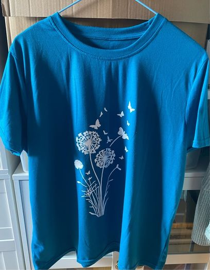 Short Sleeve Dandelion Print T-Shirt Top  Size XL UK 14 BNWOT