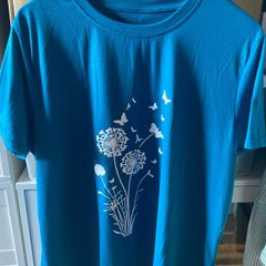 Short Sleeve Dandelion Print T-Shirt Top  Size XL UK 14 BNWOT