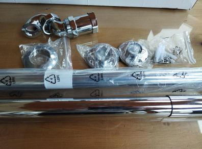1.5 Chrome telescopic Pipe shrouds And P Trap For Free Standing Bath