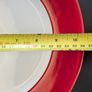 Crate and Barrel 6x Halo Red Dinner Plates 26cm Gold Trim Image 4