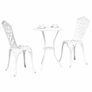 Garden Bistro Set 3 pcs White Aluminium Image 2