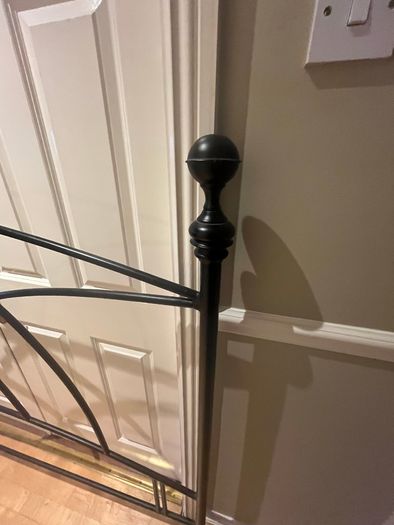King size black metal headboard