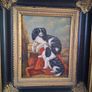Naive Oil Painting King Charles Cavalier dogs Image 5