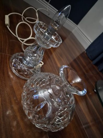 Genuine Waterford Crystal 2 piece Hurricane Lamp
