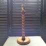 Antique bobbin lamp & footstool Image 3
