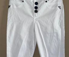 Brazilian Pit Bull White Distressed High Waist Skinny Butt Lift Jeans UK 8/10