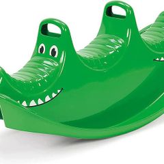 3 Persons Rocker and Seesaw, Durable Plastic with 3 Seats and Made in Denmark  Green Crocodile