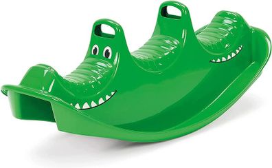 3 Persons Rocker and Seesaw, Durable Plastic with 3 Seats and Made in Denmark  Green Crocodile