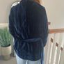 Navy crushed velvet wrap jacket. Size XS Image 3