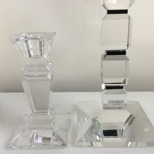 Candle holders brass crystal candlesticks