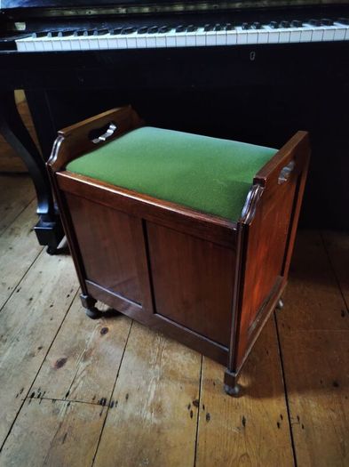 Antique Edwardian mahogany piano stool