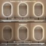 Bathroom Mirror with LED Lights 500x800mm, Anti-Fog, 3 Colors Dimmable, Backlit Light, Lighted Bathroom Vanity Mirror for Wall, Shatterproof Tempered Glass, Memory Function Image 6