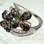 Diamond Designer-Inspired Multi-Color Diamond Floral Ring Image 6
