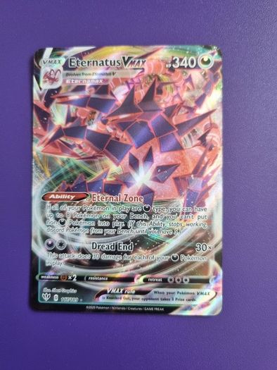 The Eternatus Vmax (117/189) Pokemon Card from the Darkness Ablaze