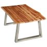 Coffee Table 100x60x40 cm Solid Acacia Wood and Stainless Steel Image 4