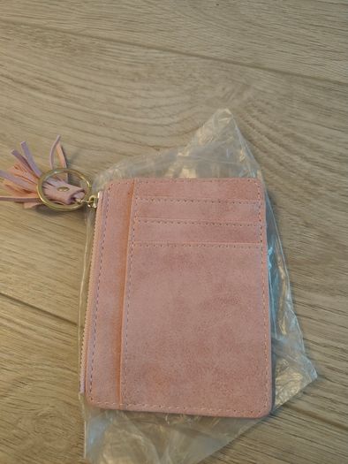 Card holder pink and mini wallet keychain