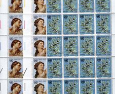 1970 Vatican City The 25th Anniversary of UN Commemorative Stamps Blocks of 20 Mint Never Hinged (MNH)