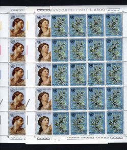 1970 Vatican City The 25th Anniversary of UN Commemorative Stamps Blocks of 20 Mint Never Hinged (MNH)