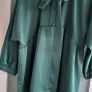 MADE IN ITALY bottle green silk style pussy bow longline blouse Sz XL (Fit 16-20UK) - Bnwot - Rrp 44.95 Image 2