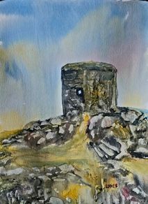 dalkey island Martello tower watercolour