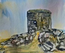dalkey island Martello tower watercolour