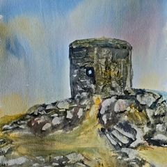 dalkey island Martello tower watercolour