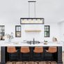 Kitchen Island Pendant Light,5-Light Modern Industrial Hanging lamp with Adjustable Height,Matte Black Frame Vintage Pendant Light Fixtures for Foyer,Pool Table Light, Dining Room,Farmhouse, Club,Bar (FREE SHIPPING) Image 4