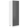 Refrigerator Cabinet High Gloss Grey 60x57x207 cm Chipboard Image 2
