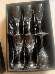 Crystal Royal Doulton 6 Tumnel Glasses