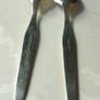 Pair Vintage Norwegian Hallmarked Sterling Silver 925 White Enamel Coffee Spoons. Excellent Condition. Image 5