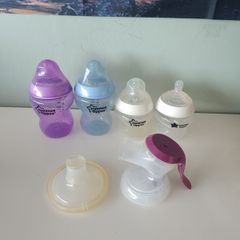 TOMMEE TIPPEE feeding bottles and manual breast bump