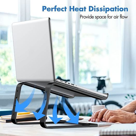 Laptop Stand for Desk, Aluminium Laptop Riser Holder, Removable Notebook Stand Ventilated Cooling Computer Stand Compatible with 10-15.6 Inch Laptops Black (FREE POSTAGE)